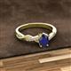 2 - Stacie Desire Oval Cut Blue Sapphire and Round Lab Grown Diamond Twist Infinity Shank Engagement Ring 