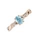 3 - Stacie Desire Oval Cut Aquamarine and Round Lab Grown Diamond Twist Infinity Shank Engagement Ring 