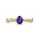 1 - Stacie Desire Oval Cut Iolite and Round Lab Grown Diamond Twist Infinity Shank Engagement Ring 