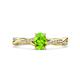 1 - Stacie Desire Oval Cut Peridot and Round Lab Grown Diamond Twist Infinity Shank Engagement Ring 