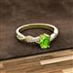 2 - Stacie Desire Oval Cut Peridot and Round Lab Grown Diamond Twist Infinity Shank Engagement Ring 