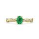 1 - Stacie Desire Oval Cut Emerald and Round Lab Grown Diamond Twist Infinity Shank Engagement Ring 