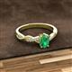 2 - Stacie Desire Oval Cut Emerald and Round Lab Grown Diamond Twist Infinity Shank Engagement Ring 