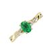 3 - Stacie Desire Oval Cut Emerald and Round Lab Grown Diamond Twist Infinity Shank Engagement Ring 