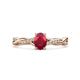 1 - Stacie Desire Oval Cut Ruby and Round Lab Grown Diamond Twist Infinity Shank Engagement Ring 