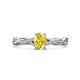 1 - Stacie Desire Oval Cut Yellow Sapphire and Round Lab Grown Diamond Twist Infinity Shank Engagement Ring 