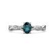 1 - Stacie Desire Oval Cut London Blue Topaz and Round Lab Grown Diamond Twist Infinity Shank Engagement Ring 