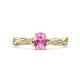 1 - Stacie Desire Oval Cut Pink Sapphire and Round Lab Grown Diamond Twist Infinity Shank Engagement Ring 