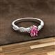2 - Stacie Desire Oval Cut Pink Tourmaline and Round Lab Grown Diamond Twist Infinity Shank Engagement Ring 
