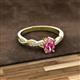 2 - Stacie Desire Oval Cut Pink Tourmaline and Round Lab Grown Diamond Twist Infinity Shank Engagement Ring 