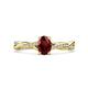 1 - Stacie Desire Oval Cut Red Garnet and Round Lab Grown Diamond Twist Infinity Shank Engagement Ring 