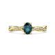1 - Stacie Desire Oval Cut London Blue Topaz and Round Lab Grown Diamond Twist Infinity Shank Engagement Ring 