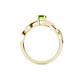 4 - Stacie Desire Oval Cut Peridot and Round Lab Grown Diamond Twist Infinity Shank Engagement Ring 