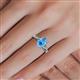 5 - Stacie Desire Oval Cut Blue Topaz and Round Lab Grown Diamond Twist Infinity Shank Engagement Ring 