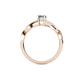4 - Stacie Desire Oval Cut Aquamarine and Round Lab Grown Diamond Twist Infinity Shank Engagement Ring 