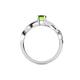 4 - Stacie Desire Oval Cut Peridot and Round Lab Grown Diamond Twist Infinity Shank Engagement Ring 