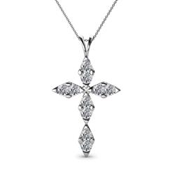 Ife Petite Lab Grown Diamond Cross Pendant Lab Grown Diamond Womens Cross Pendant Necklace ctw K White GoldIncluded Inches K White Gold Chain