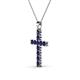 2 - Elihu Petite Blue Sapphire Cross Pendant 