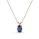 1 - Jassiel 6x4 mm Oval Cut Blue Sapphire Double Bail Solitaire Pendant Necklace 