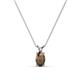 1 - Jassiel 6x4 mm Oval Cut Smoky Quartz Double Bail Solitaire Pendant Necklace 