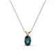 1 - Jassiel 6x4 mm Oval Cut London Blue Topaz Double Bail Solitaire Pendant Necklace 