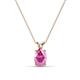 1 - Jassiel 7x5 mm Oval Cut Pink Sapphire Double Bail Solitaire Pendant Necklace 