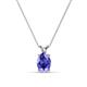 1 - Jassiel 7x5 mm Oval Cut Tanzanite Double Bail Solitaire Pendant Necklace 