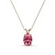 1 - Jassiel 7x5 mm Oval Cut Pink Tourmaline Double Bail Solitaire Pendant Necklace 