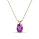 1 - Jassiel 7x5 mm Oval Cut Amethyst Double Bail Solitaire Pendant Necklace 