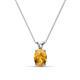 1 - Jassiel 7x5 mm Oval Cut Citrine Double Bail Solitaire Pendant Necklace 