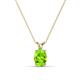 1 - Jassiel 7x5 mm Oval Cut Peridot Double Bail Solitaire Pendant Necklace 