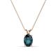 1 - Jassiel 7x5 mm Oval Cut London Blue Topaz Double Bail Solitaire Pendant Necklace 