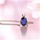 2 - Jassiel 7x5 mm Oval Cut Blue Sapphire Double Bail Solitaire Pendant Necklace 