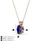 3 - Jassiel 7x5 mm Oval Cut Blue Sapphire Double Bail Solitaire Pendant Necklace 