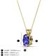 3 - Jassiel 7x5 mm Oval Cut Tanzanite Double Bail Solitaire Pendant Necklace 