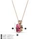 3 - Jassiel 7x5 mm Oval Cut Pink Tourmaline Double Bail Solitaire Pendant Necklace 