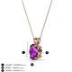 3 - Jassiel 7x5 mm Oval Cut Amethyst Double Bail Solitaire Pendant Necklace 