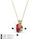 3 - Jassiel 7x5 mm Oval Cut Rhodolite Garnet Double Bail Solitaire Pendant Necklace 