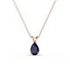 1 - Jassiel 6x4 mm Pear Cut Blue Sapphire Double Bail Solitaire Pendant Necklace 