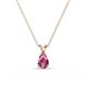 1 - Jassiel 6x4 mm Pear Cut Pink Tourmaline Double Bail Solitaire Pendant Necklace 