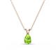 1 - Jassiel 6x4 mm Pear Cut Peridot Double Bail Solitaire Pendant Necklace 