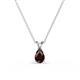 1 - Jassiel 6x4 mm Pear Cut Red Garnet Double Bail Solitaire Pendant Necklace 