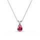 1 - Jassiel 6x4 mm Pear Cut Rhodolite Garnet Double Bail Solitaire Pendant Necklace 