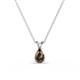 1 - Jassiel 6x4 mm Pear Cut Smoky Quartz Double Bail Solitaire Pendant Necklace 