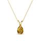 1 - Jassiel 7x5 mm Pear Cut Citrine Double Bail Solitaire Pendant Necklace 