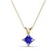 1 - Jassiel 6.00 mm Princess Cut Tanzanite Double Bail Solitaire Pendant Necklace 