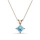 1 - Jassiel 6.00 mm Princess Cut Aquamarine Double Bail Solitaire Pendant Necklace 