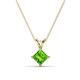 1 - Jassiel 6.00 mm Princess Cut Peridot Double Bail Solitaire Pendant Necklace 