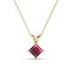 1 - Jassiel 6.00 mm Princess Cut Rhodolite Garnet Double Bail Solitaire Pendant Necklace 