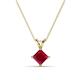 1 - Jassiel 6.00 mm Princess Cut Chatham Created Ruby Double Bail Solitaire Pendant Necklace 